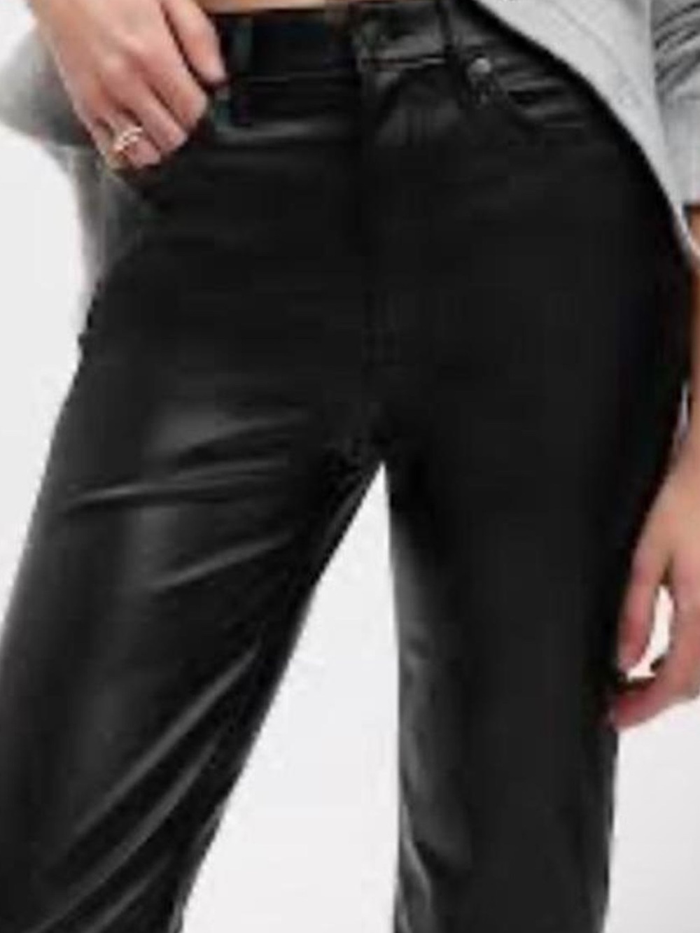 GAP Black High-Rise Faux Leather Jeans